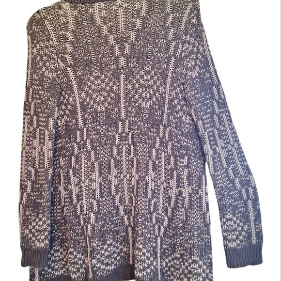 Talbots Metallic Knit Sweater Chunky Long Line Open Front Cardigan Oversized SP - Picture 12 of 13